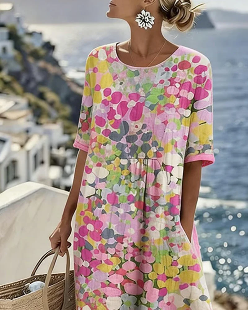 Elena | Vestido midi floral solto e leve para Mulher - Image 3