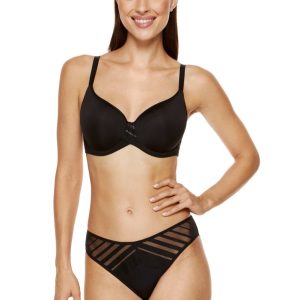 Cueca Luna confecionada em renda e tule preta