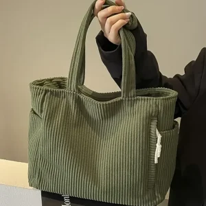 Tilda – Bolsa tote canelada com detalhe de cordão
