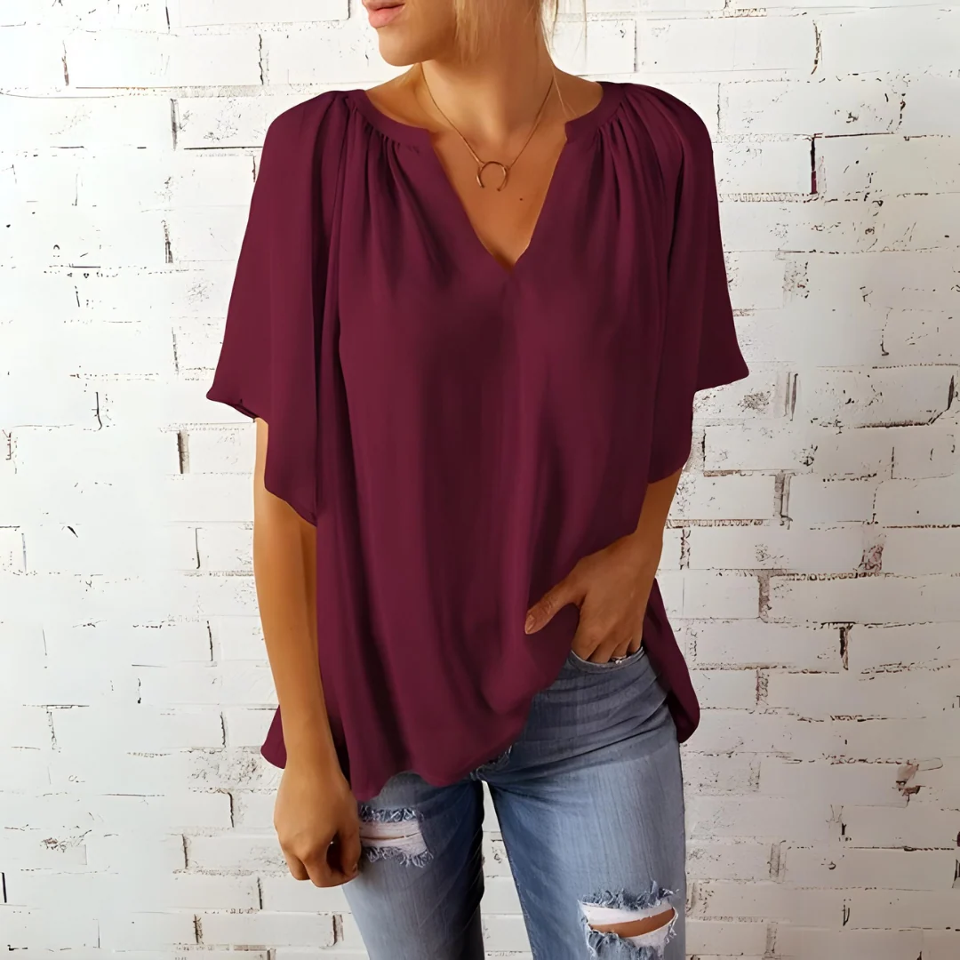 Tineke - Blusa feminina elegante com decote em V - Image 7