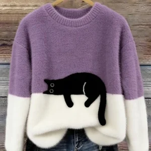 Luna | Camisola Feminino com Gráfico de Gato