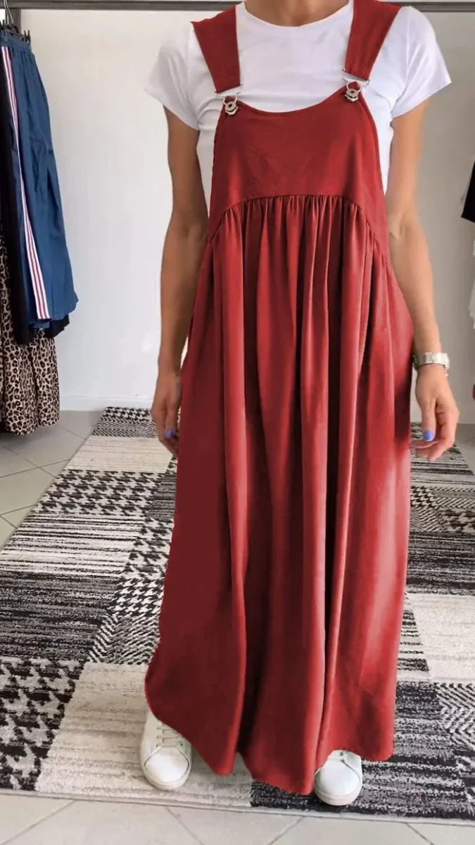 Alice | Vestido casual com alças de cor sólida - Image 9