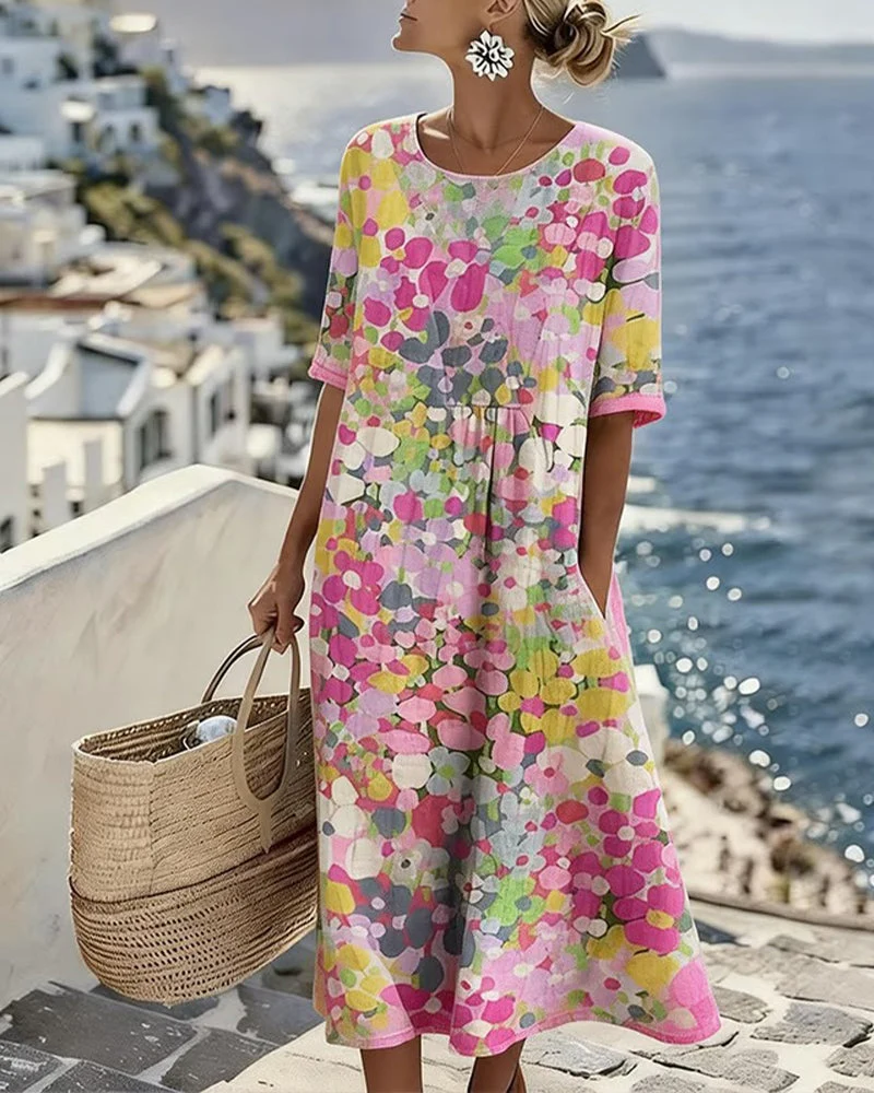 Elena | Vestido midi floral solto e leve para Mulher - Image 2