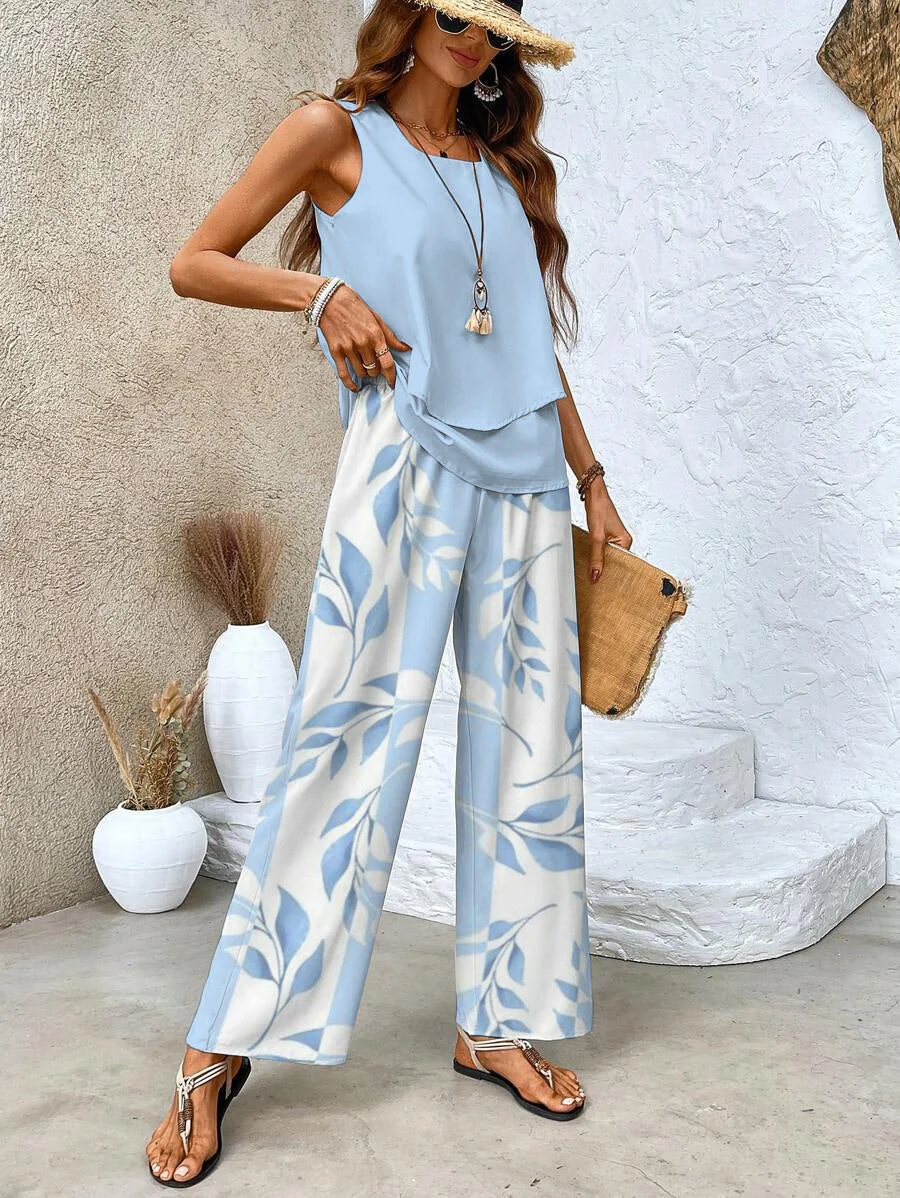 Alba | Conjunto de blusa e calça com estampa floral estilosa - Image 3