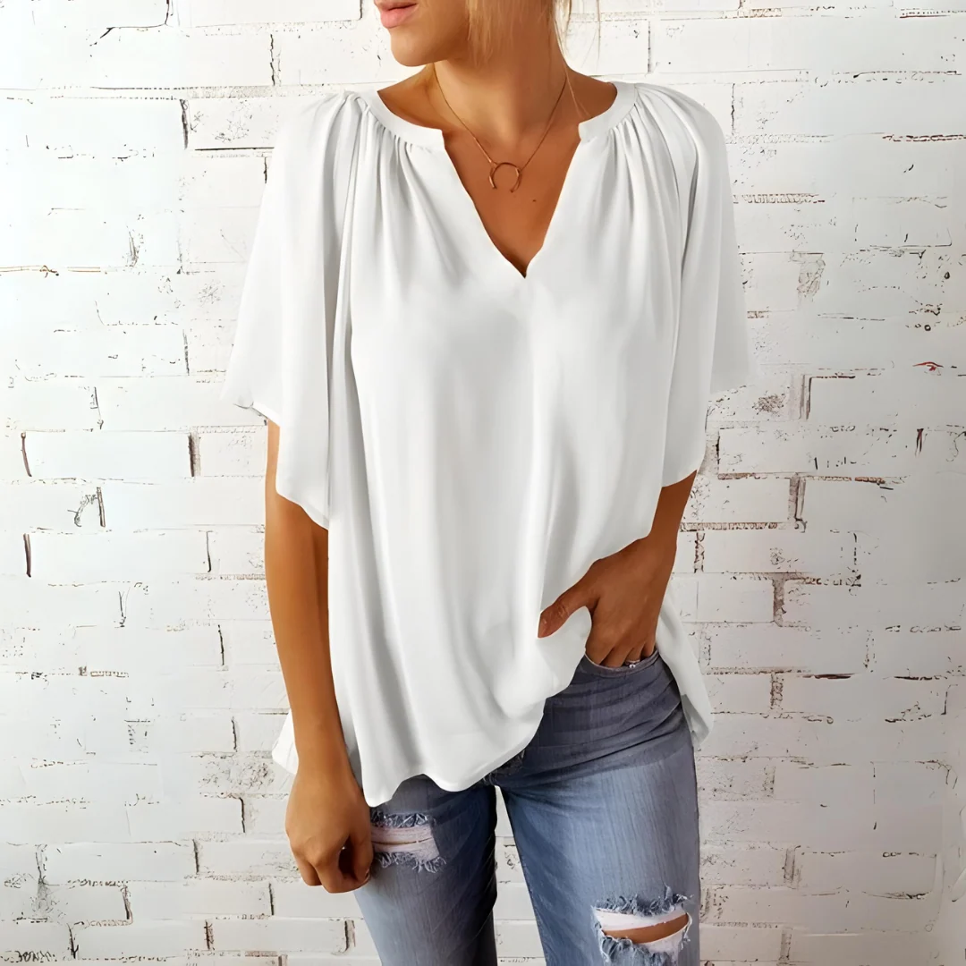 Tineke - Blusa feminina elegante com decote em V - Image 6