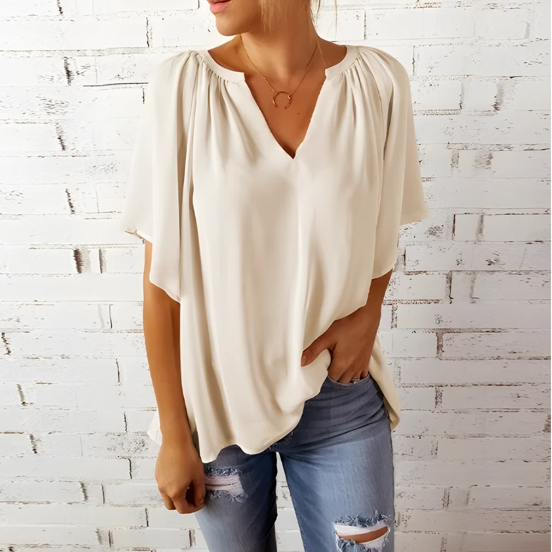 Tineke - Blusa feminina elegante com decote em V - Image 4