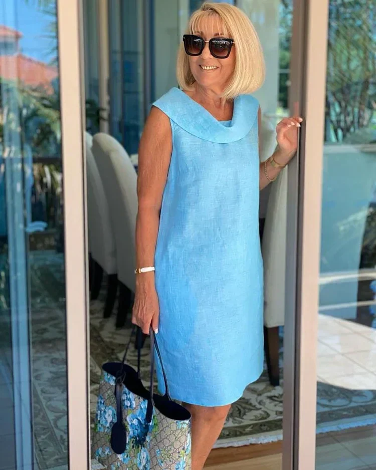 Perla – Vestido tubinho sem mangas com gola redonda - Image 4