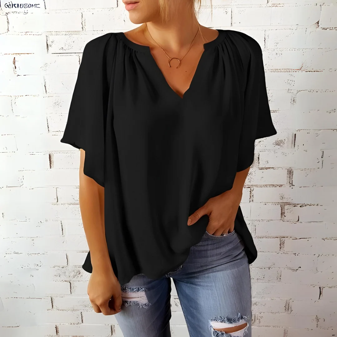 Tineke - Blusa feminina elegante com decote em V - Image 5