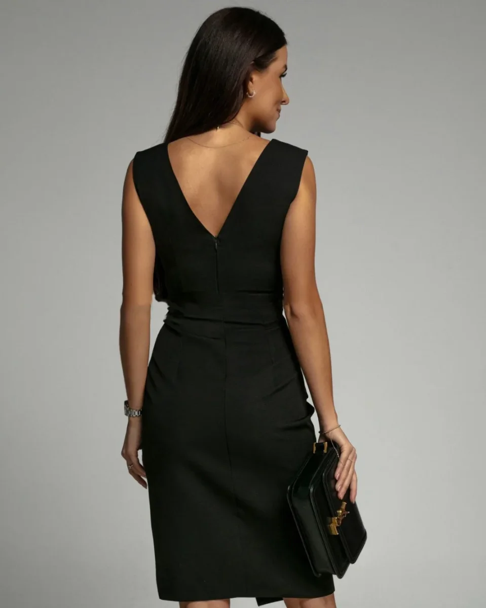 Fresia | Vestido de Mulher justo com decote em V e fenda - Image 6