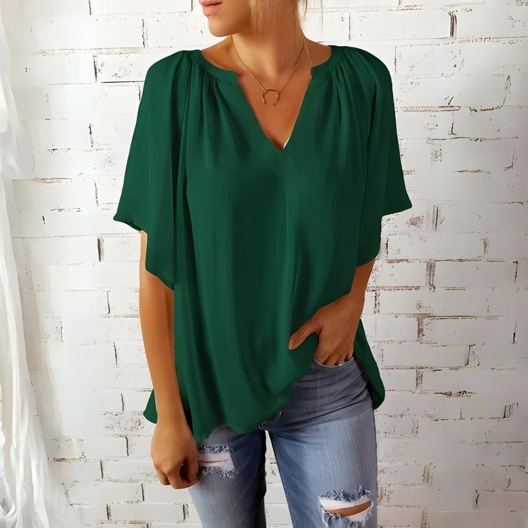 Tineke - Blusa feminina elegante com decote em V - Image 3