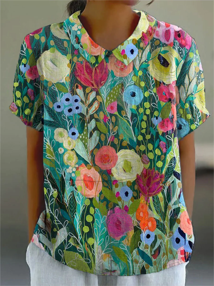 Daisy | Camisa Floral em Aquarela para Mulher - Image 2