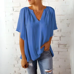 Tineke - Blusa feminina elegante com decote em V