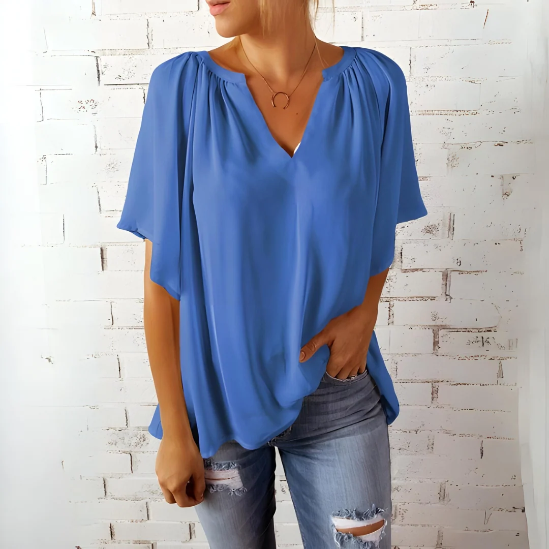 Tineke - Blusa feminina elegante com decote em V - Image 2