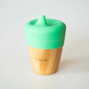Copo de bambu 190ml com tampa de silicone