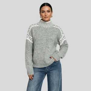 Cinza – Camisola de Mulher de inverno atemporal com aparência elegante