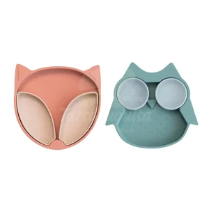 Prato de silicone com potes removíveis