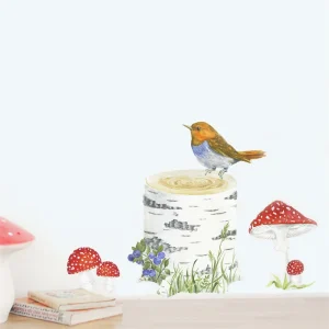 Adesivos de Parede – Trunk, Bird & Toadstools
