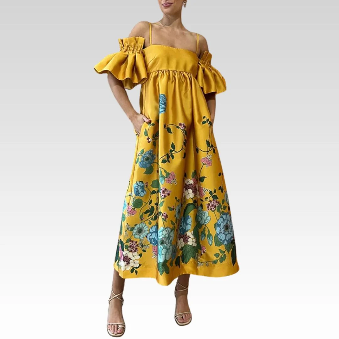 Arielle | Vestido elegante com mangas exclusivas e bolsos práticos
