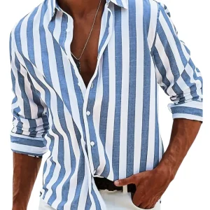 Zack | Camisa às riscas de alta qualidade para Homem