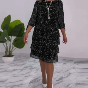 Auterelle | Vestido elegante com bolinhas