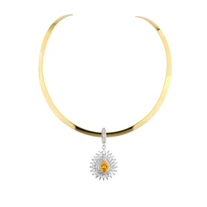 KIT CHOKER CLEÓPATRA OURO + PINGENTE AMARELO