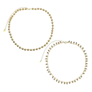 Kit Colar Bola + Colar Bolinha Ouro 18K