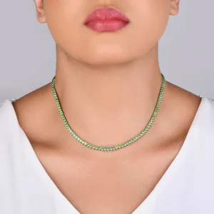 COLAR RIVIERA VERDE BANHO RÓDIO BRANCO