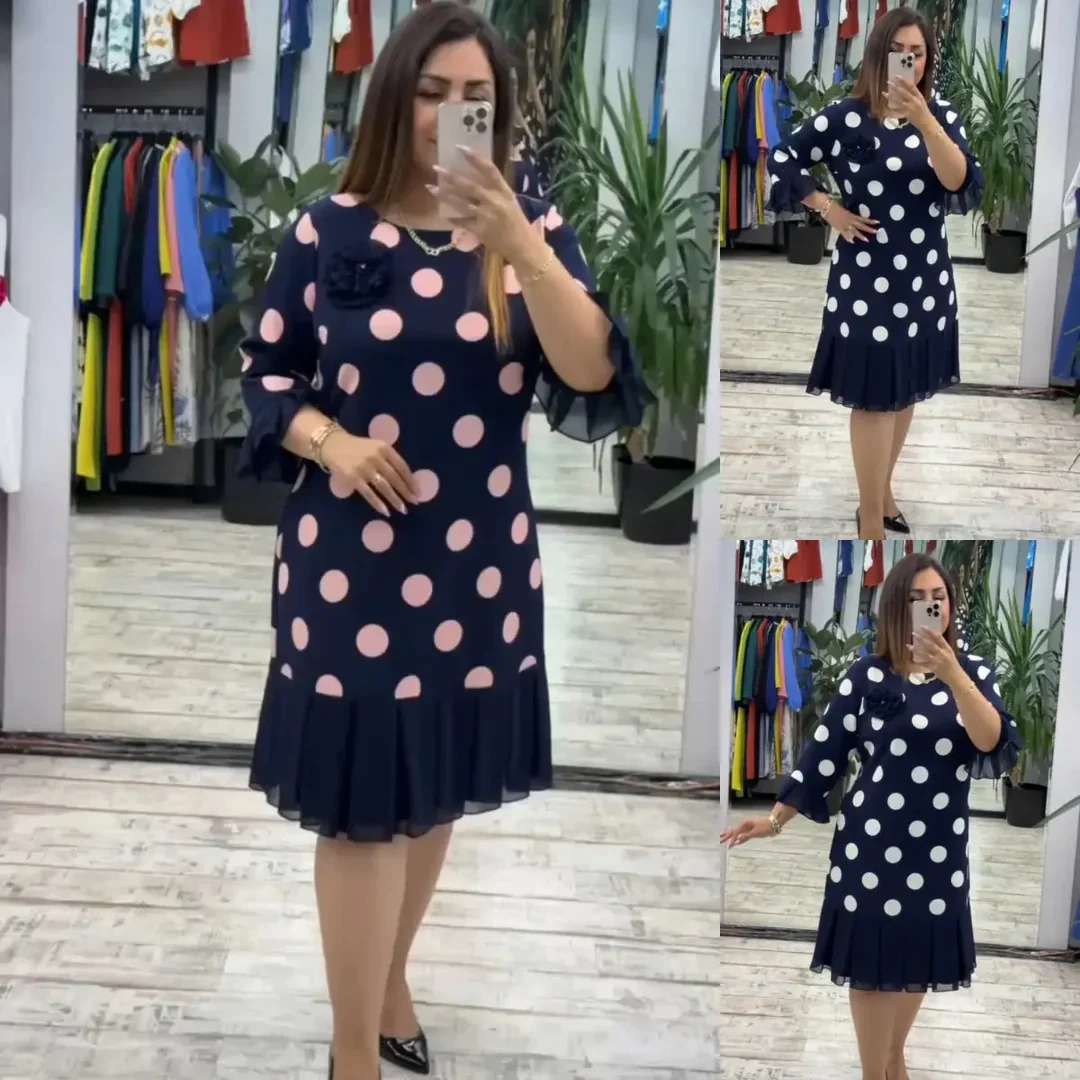 Paola | Vestido plissado de bolinhas para Mulher - Image 4
