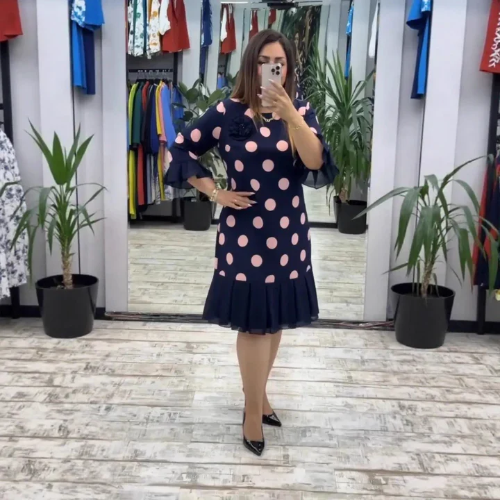 Paola | Vestido plissado de bolinhas para Mulher - Image 2