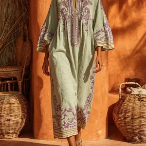 Celestina | Vestido boho bordado com encanto mediterrâneo para Mulher